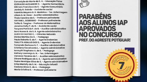 Parabéns aos aprovados no concurso do Agreste Potiguar! 